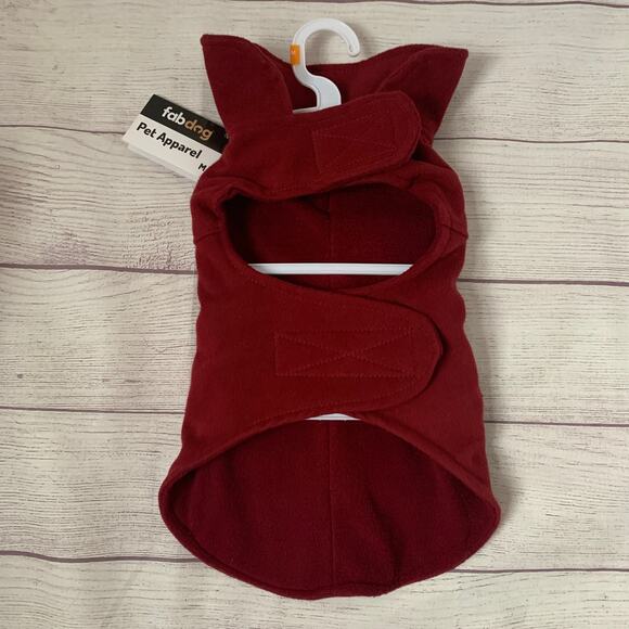 Fab Dog Maroon Red Dog Winter Dress Coat with White Bead Detail Size Medium - Picture 6 of 16